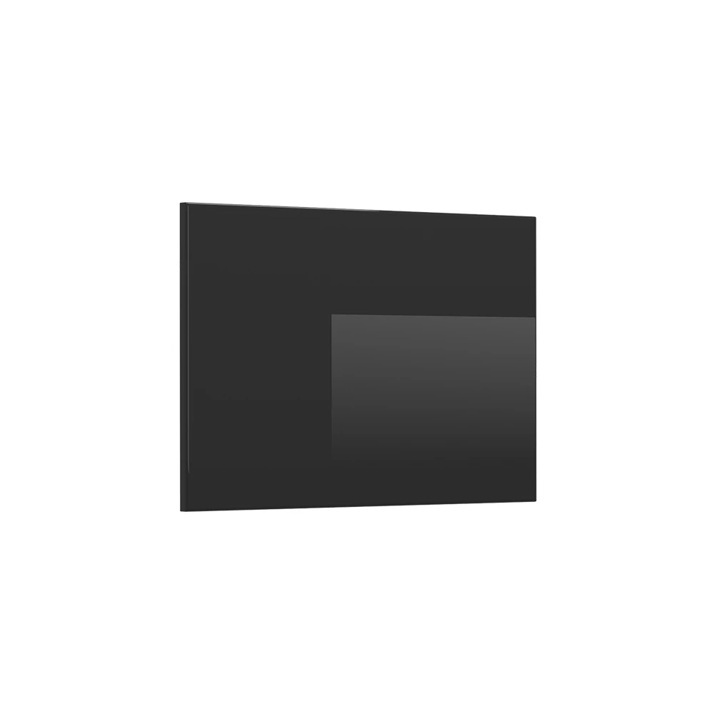 Frente de cocina en Negro brillo intenso sobre fondo blanco