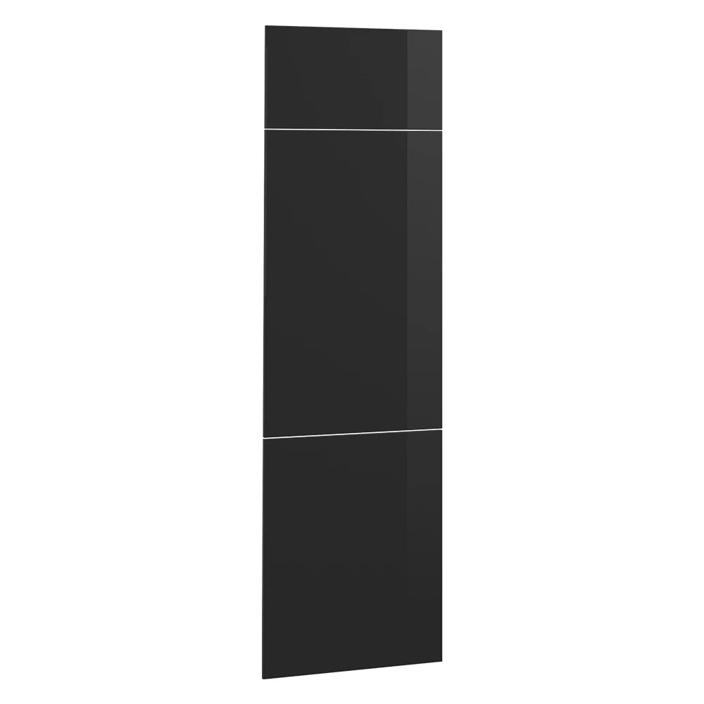 Keukenfront in Zwart hoogglans on white background