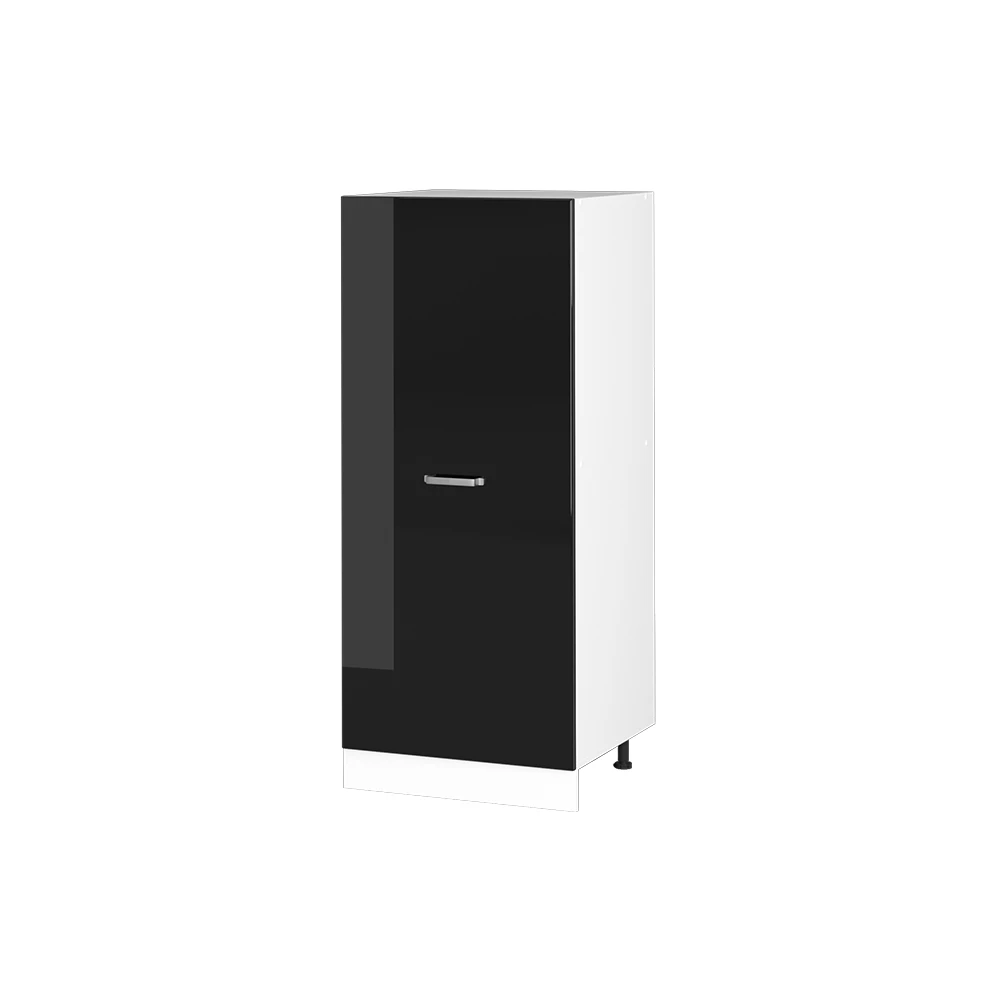 Frontale cucina in Nero lucido on white background with decorative elements