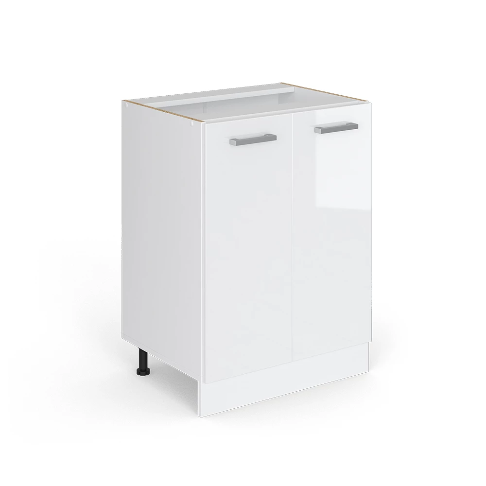 Keukenfront in Wit Hoogglans on white background with decorative elements
