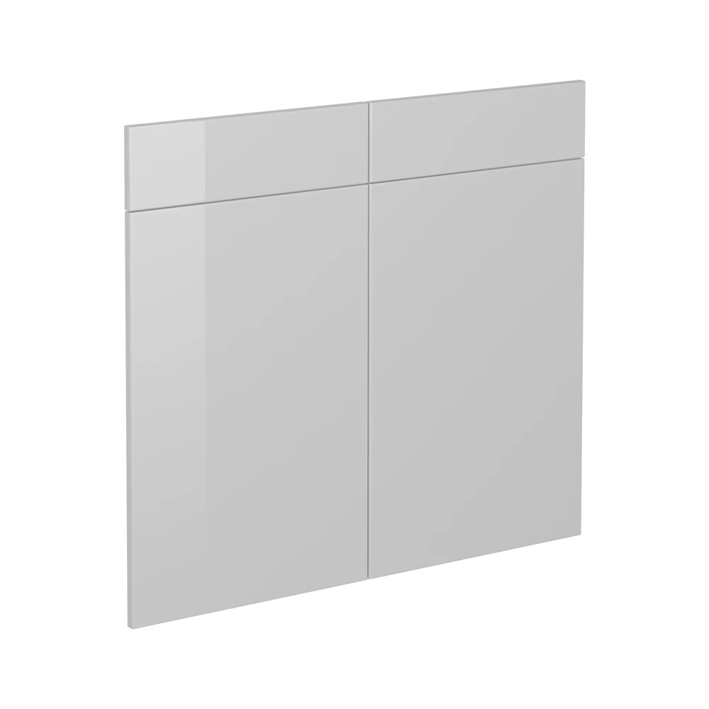 Küchenfront in Weiß Hochglanz auf weißem Hintergrund