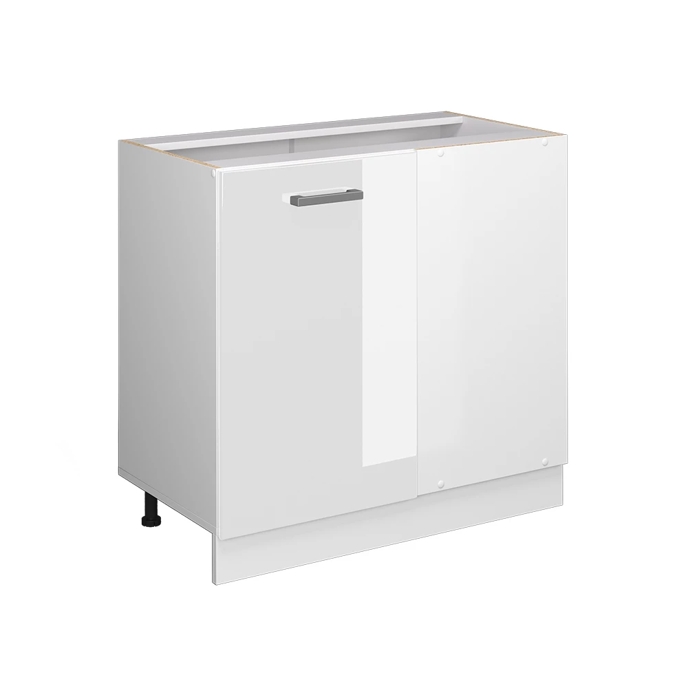 Keukenfront in Wit Hoogglans on white background with decorative elements