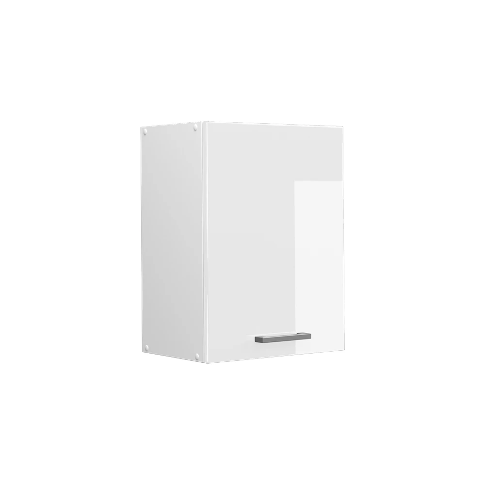 Keukenfront in Wit Hoogglans on white background with decorative elements