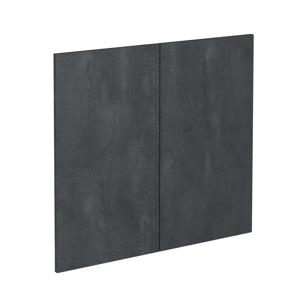 Küchenfront in Schwarz Beton auf weißem Hintergrund
