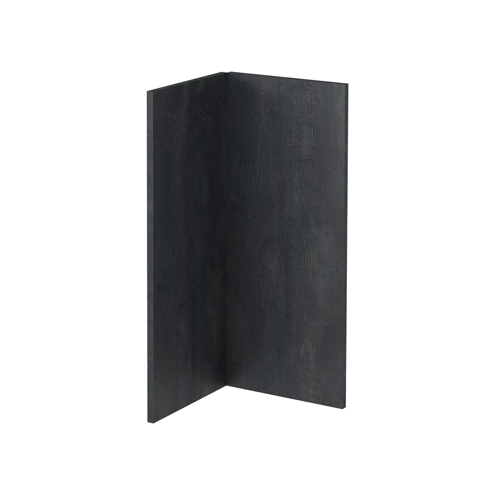 Küchenfront in Schwarz Beton auf weißem Hintergrund