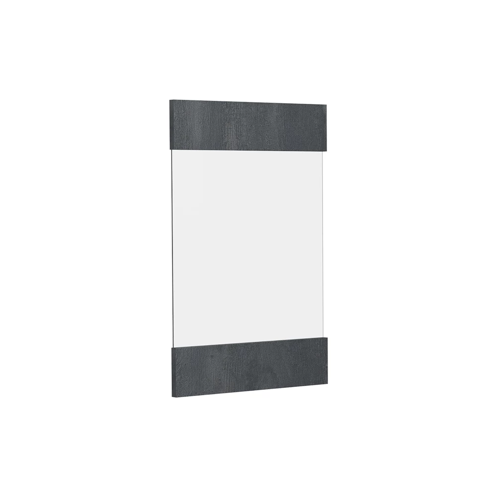 Küchenfront in Schwarz Beton auf weißem Hintergrund