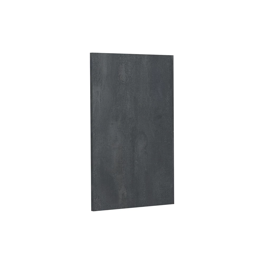 Küchenfront in Schwarz Beton auf weißem Hintergrund