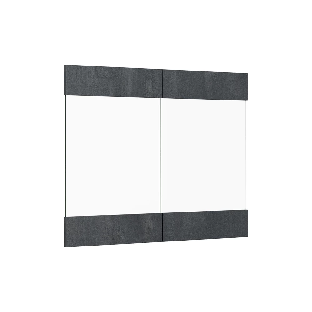 Küchenfront in Schwarz Beton auf weißem Hintergrund