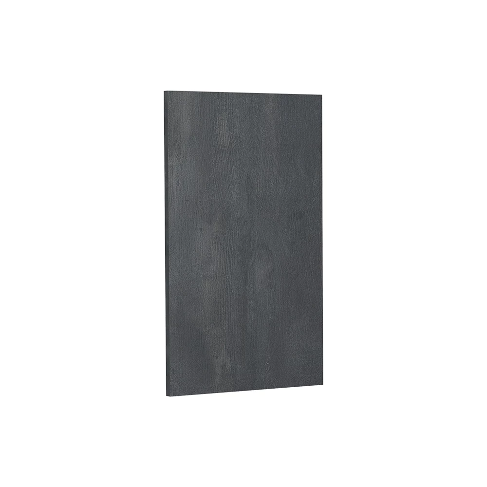 Küchenfront in Schwarz Beton auf weißem Hintergrund