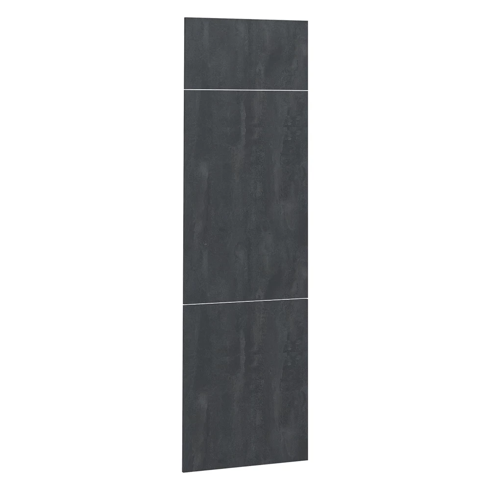 Küchenfront in Schwarz Beton auf weißem Hintergrund