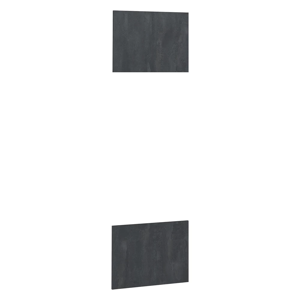 Küchenfront in Schwarz Beton auf weißem Hintergrund