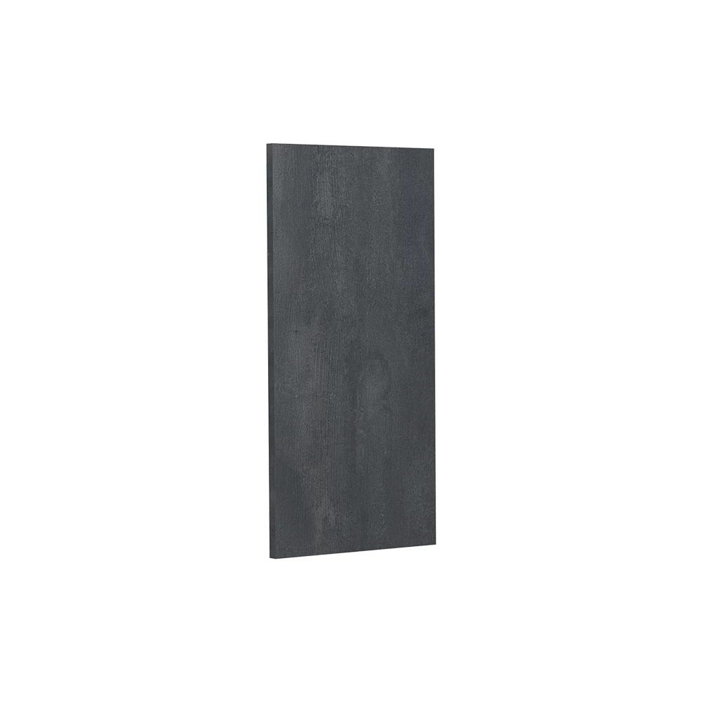 Küchenfront in Schwarz Beton auf weißem Hintergrund