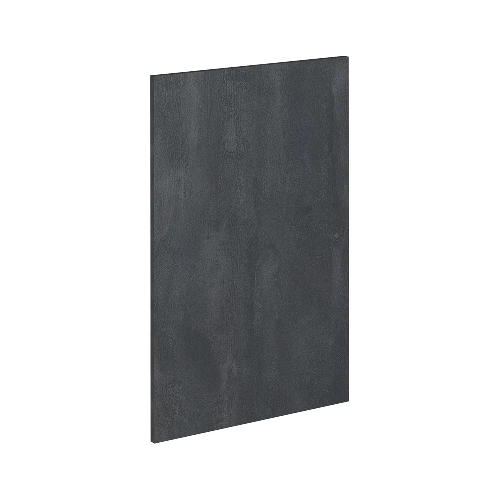 Küchenfront in Schwarz Beton auf weißem Hintergrund