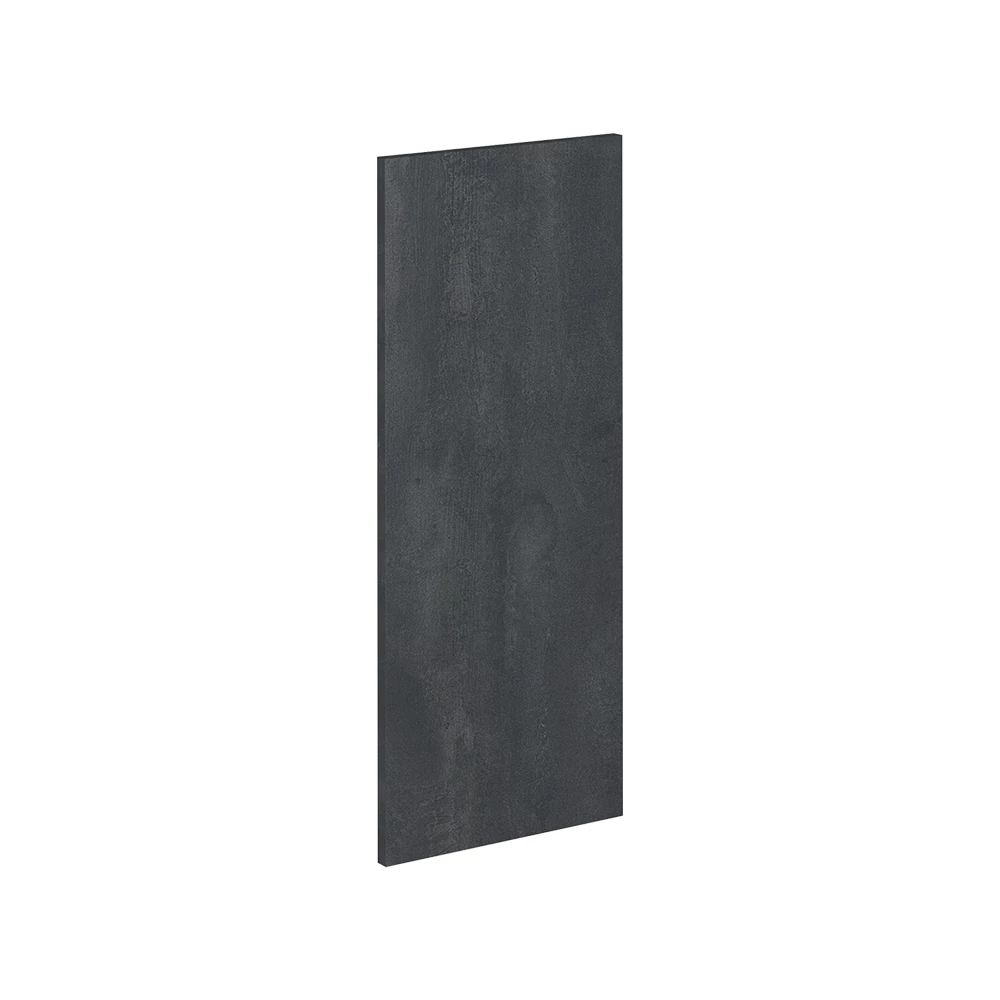 Küchenfront in Schwarz Beton auf weißem Hintergrund
