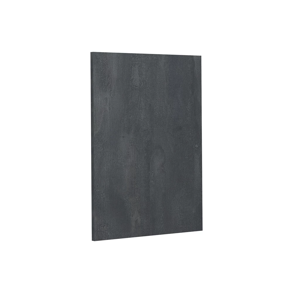 Küchenfront in Schwarz Beton auf weißem Hintergrund
