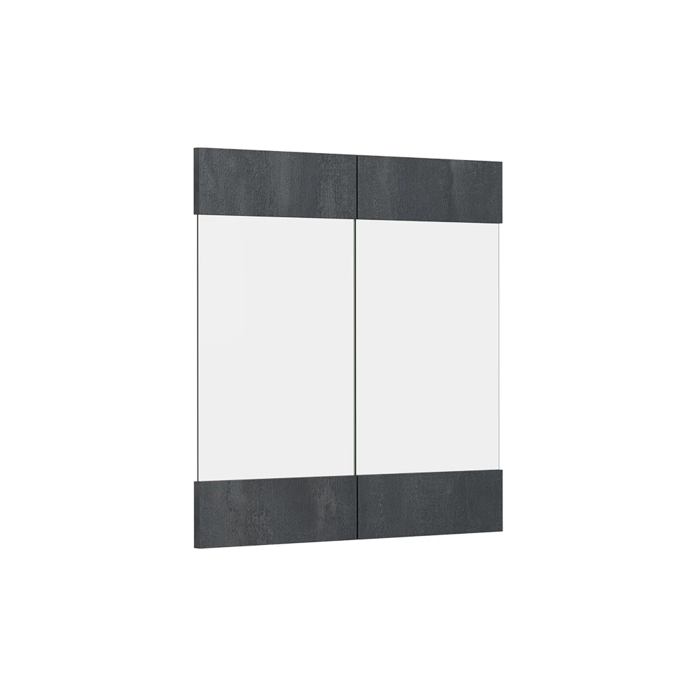 Küchenfront in Schwarz Beton auf weißem Hintergrund