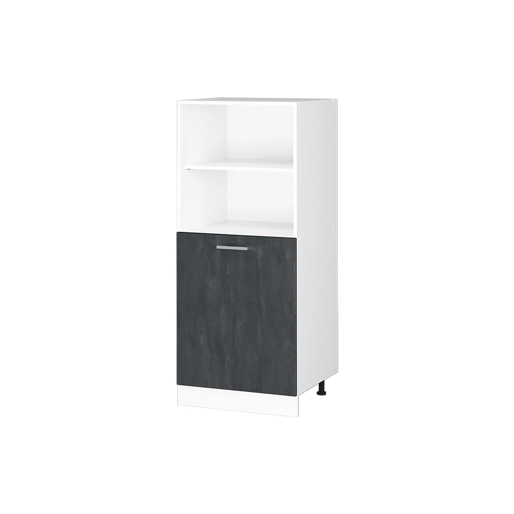 Keukenfront in Zwart beton on white background with decorative elements