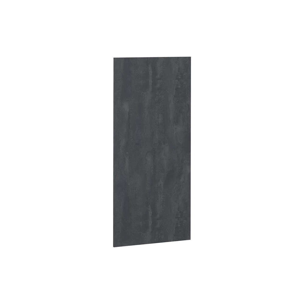 Küchenfront in Schwarz Beton auf weißem Hintergrund