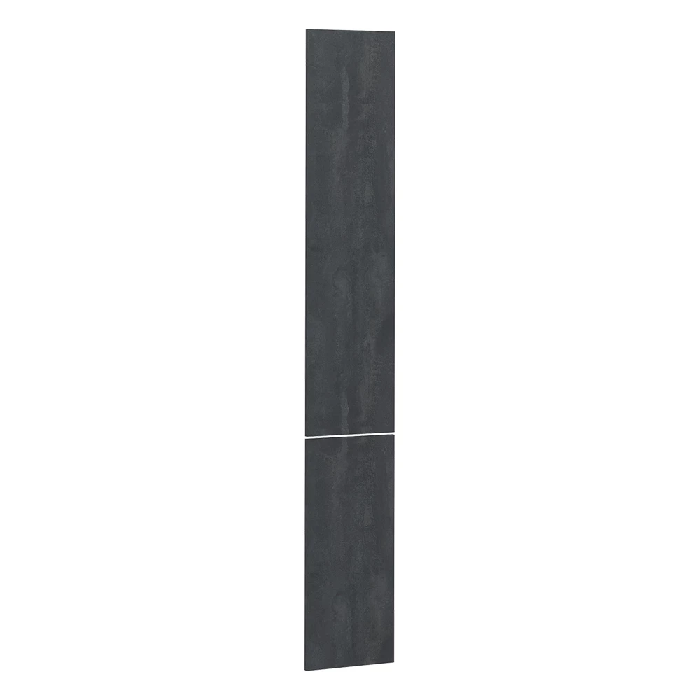 Küchenfront in Schwarz Beton auf weißem Hintergrund
