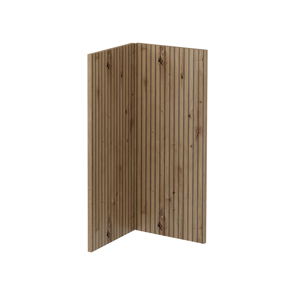 Küchenfront in Artisan-Eiche auf weißem Hintergrund