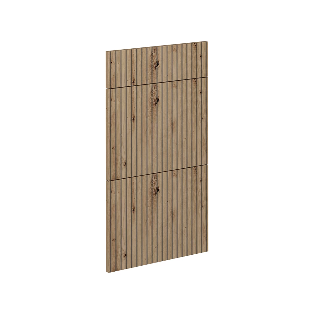 Küchenfront in Artisan-Eiche auf weißem Hintergrund