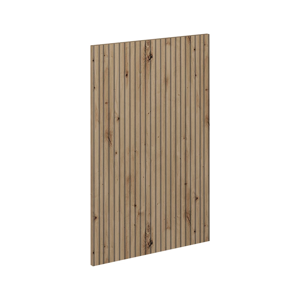 Küchenfront in Artisan-Eiche auf weißem Hintergrund