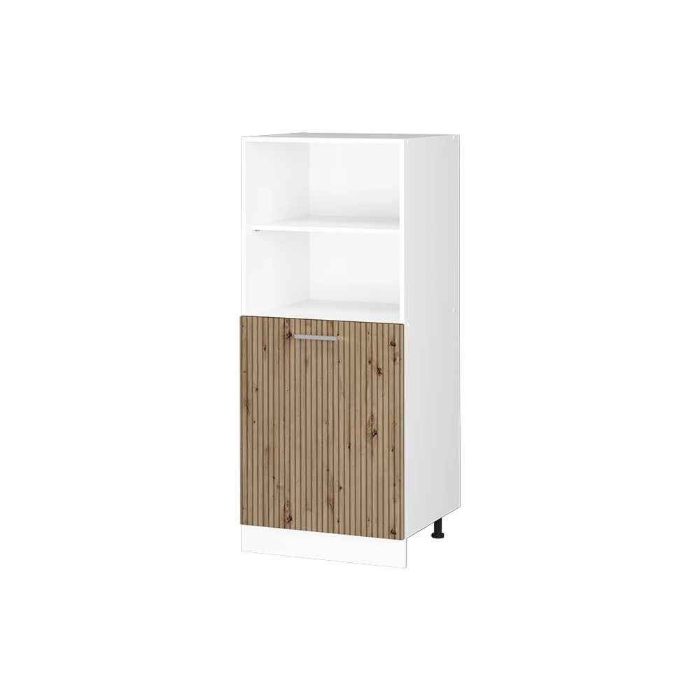 Keukenfront in Artisanaal eiken on white background with decorative elements