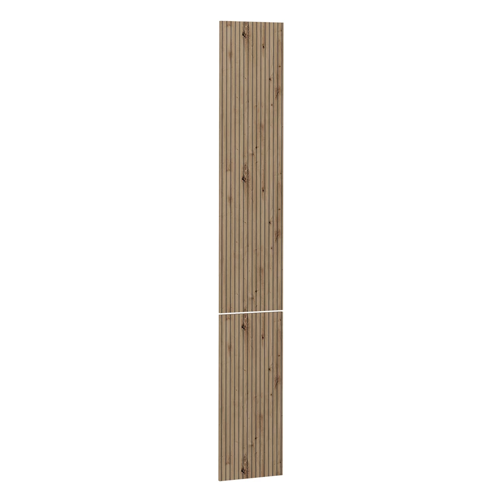 Küchenfront in Artisan-Eiche auf weißem Hintergrund