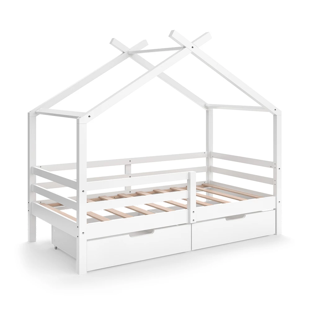 Hausbett in Weiß auf weißem Hintergrund