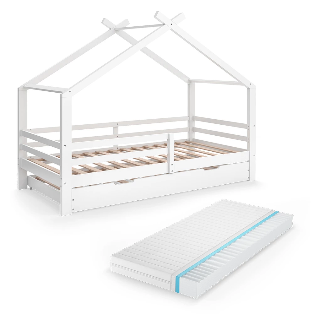 Hausbett in Weiß auf weißem Hintergrund