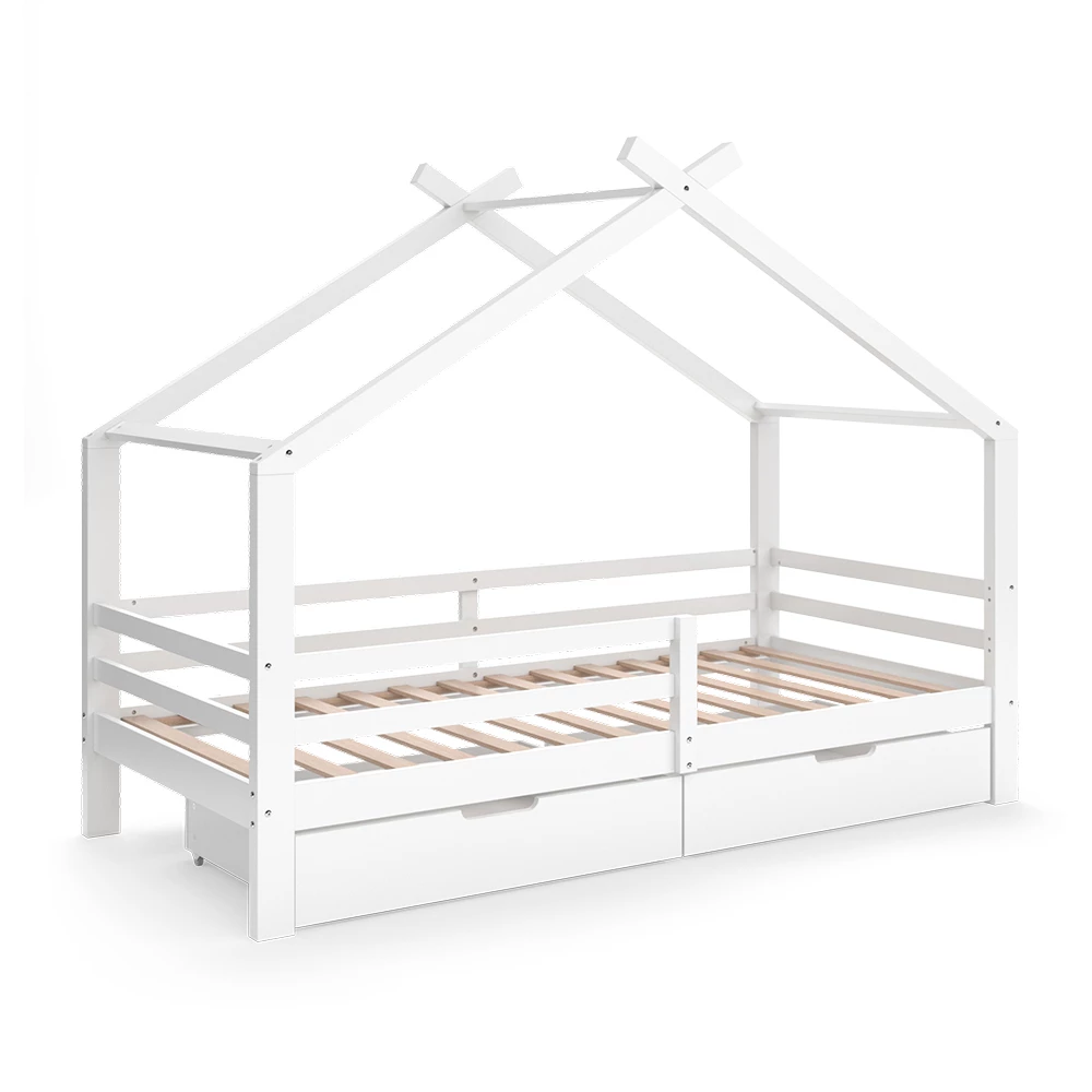 Hausbett in Weiß auf weißem Hintergrund