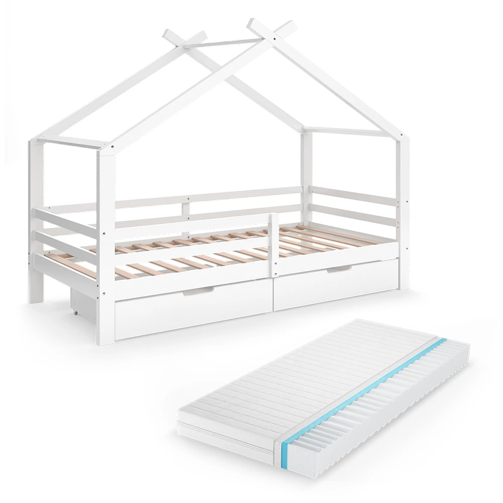 Hausbett in Weiß auf weißem Hintergrund