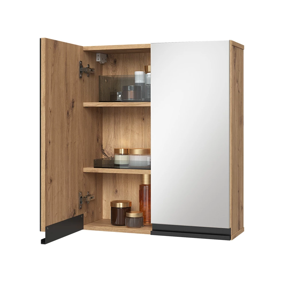 Badkamerspiegelkast in Ambachtelijk on white background with decorative elements