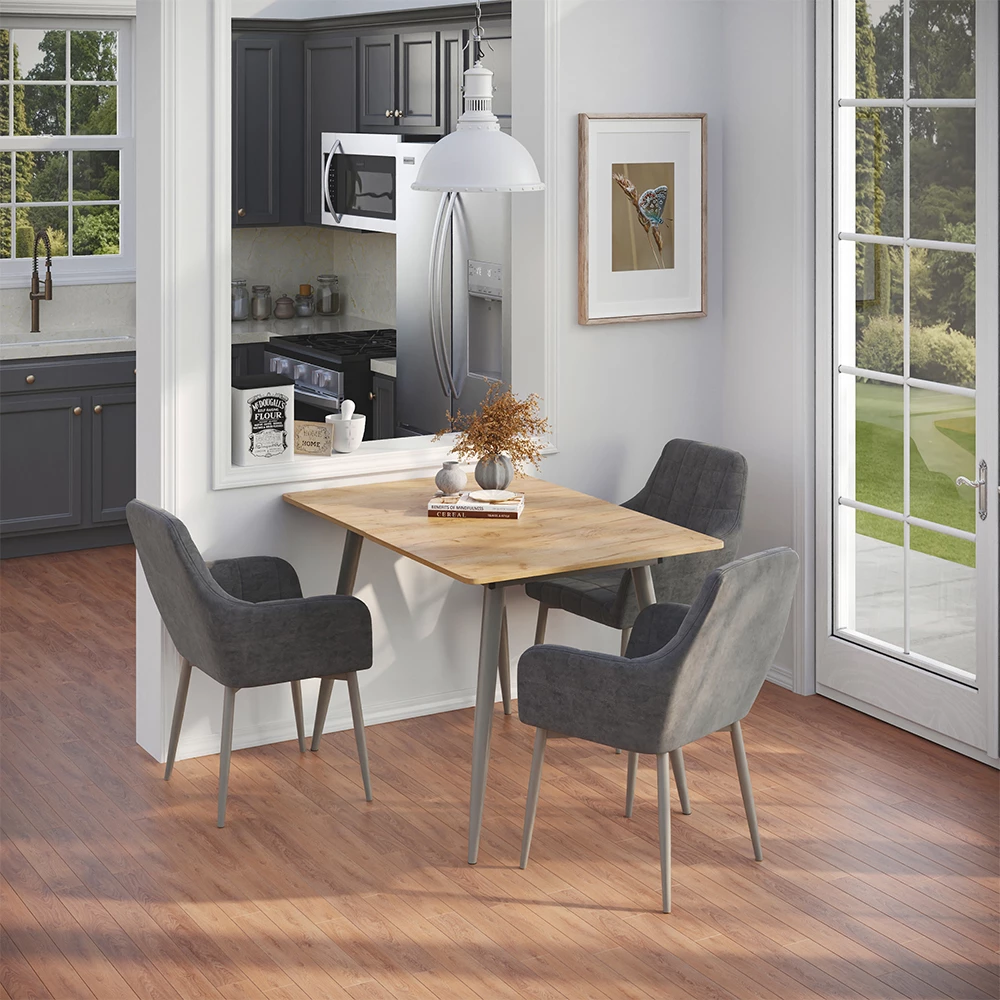 Esstisch Beaver Goldkraft Eiche/Greige 120 x 80 cm ausziehbar Vicco