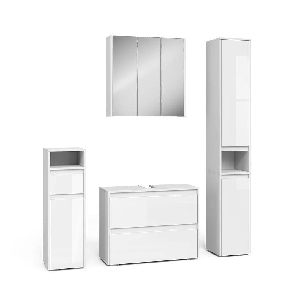 Set di mobili da bagno in Bianco lucido on white background