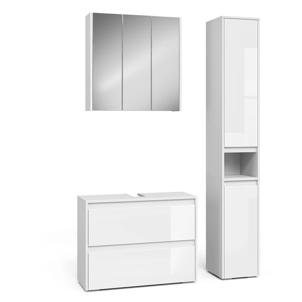 Set di mobili da bagno in Bianco lucido on white background