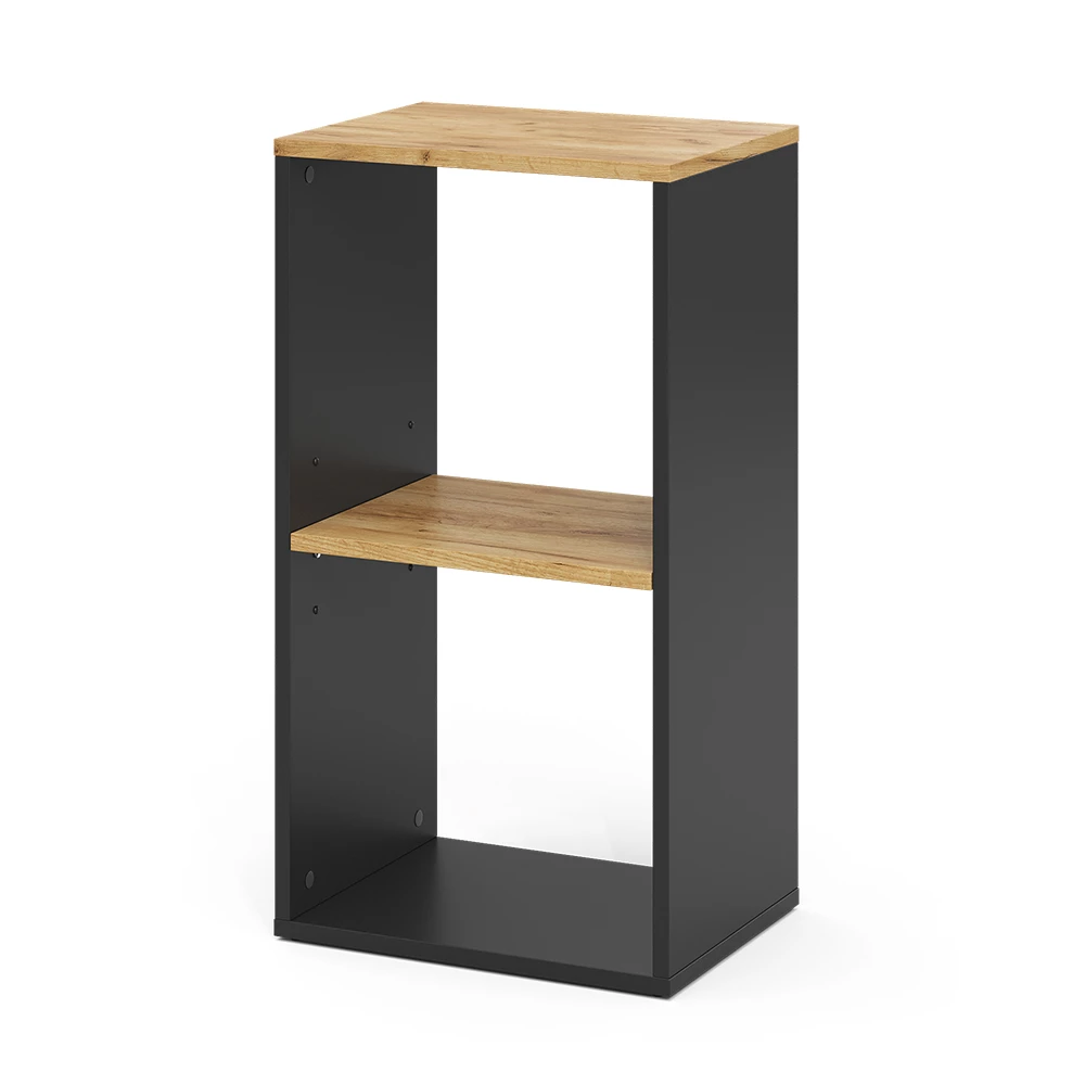 Bücherregal in Anthrazit/Goldkraft Eiche auf weißem Hintergrund