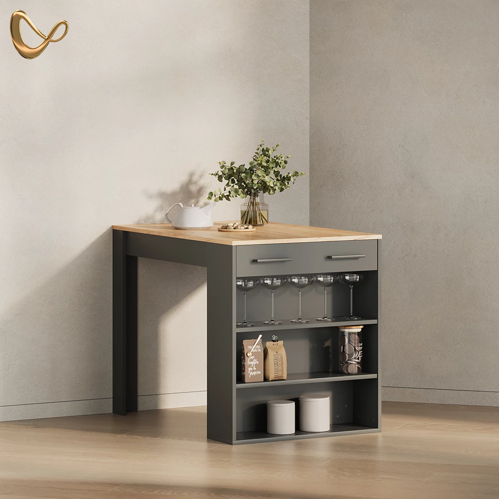 Esstisch  Regusa Anthrazit/Goldkraft Eiche 67 x 100 cm livinity®