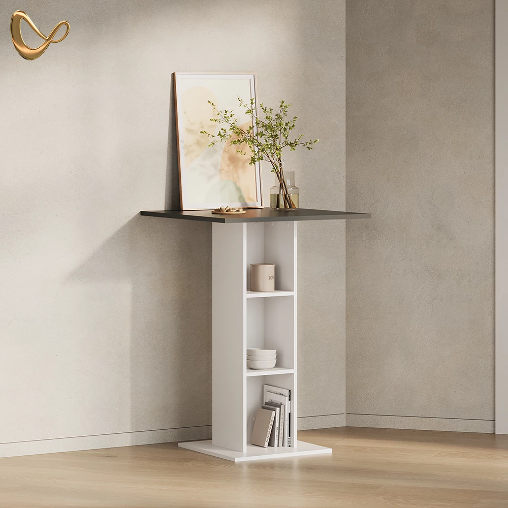 Bartisch Regusa Anthrazit/Weiß 75 x 75 cm livinity®