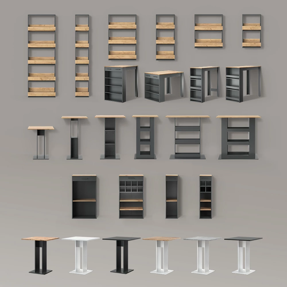 Bartisch Regusa Weiß/Sonoma 75 x 75 cm livinity®