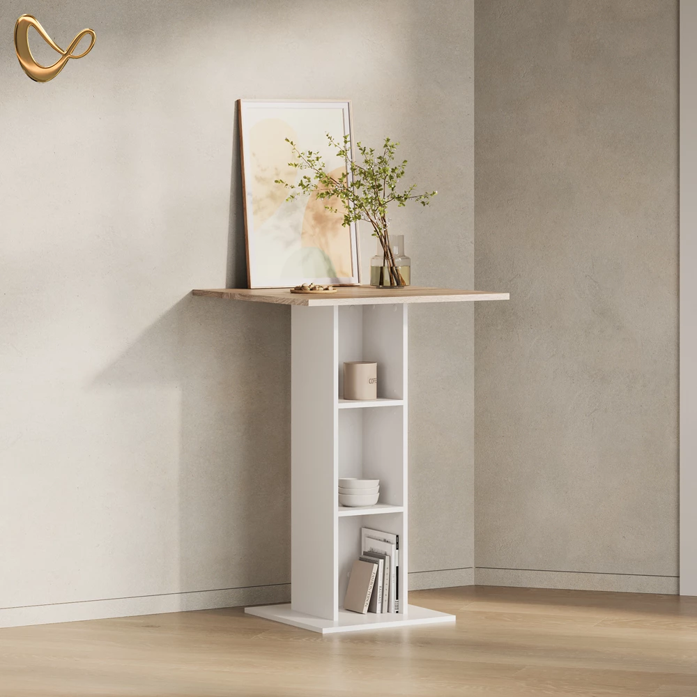 Bartisch Regusa Weiß/Sonoma 75 x 75 cm livinity®
