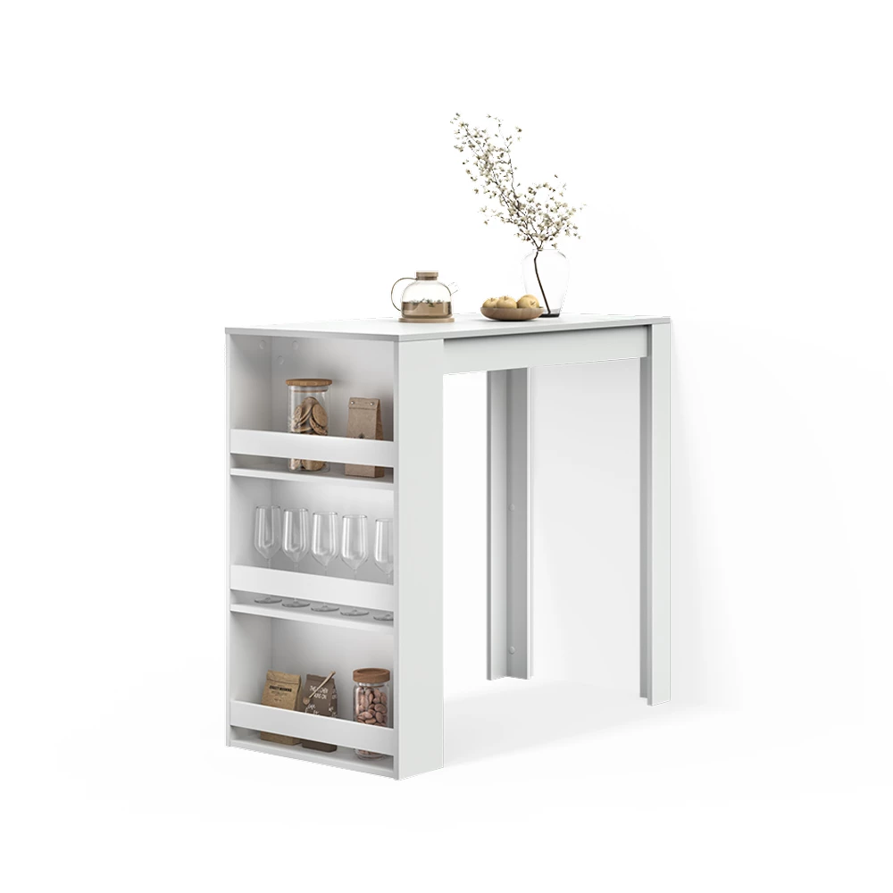 Bartisch in Weiß auf weißem Hintergrund