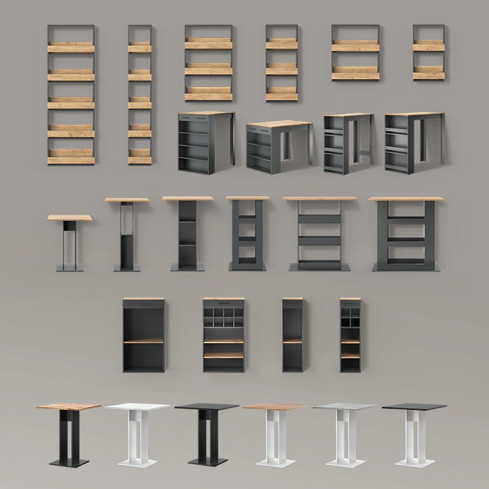 Bartisch Regusa Weiß/Anthrazit 45 x 110 cm livinity®