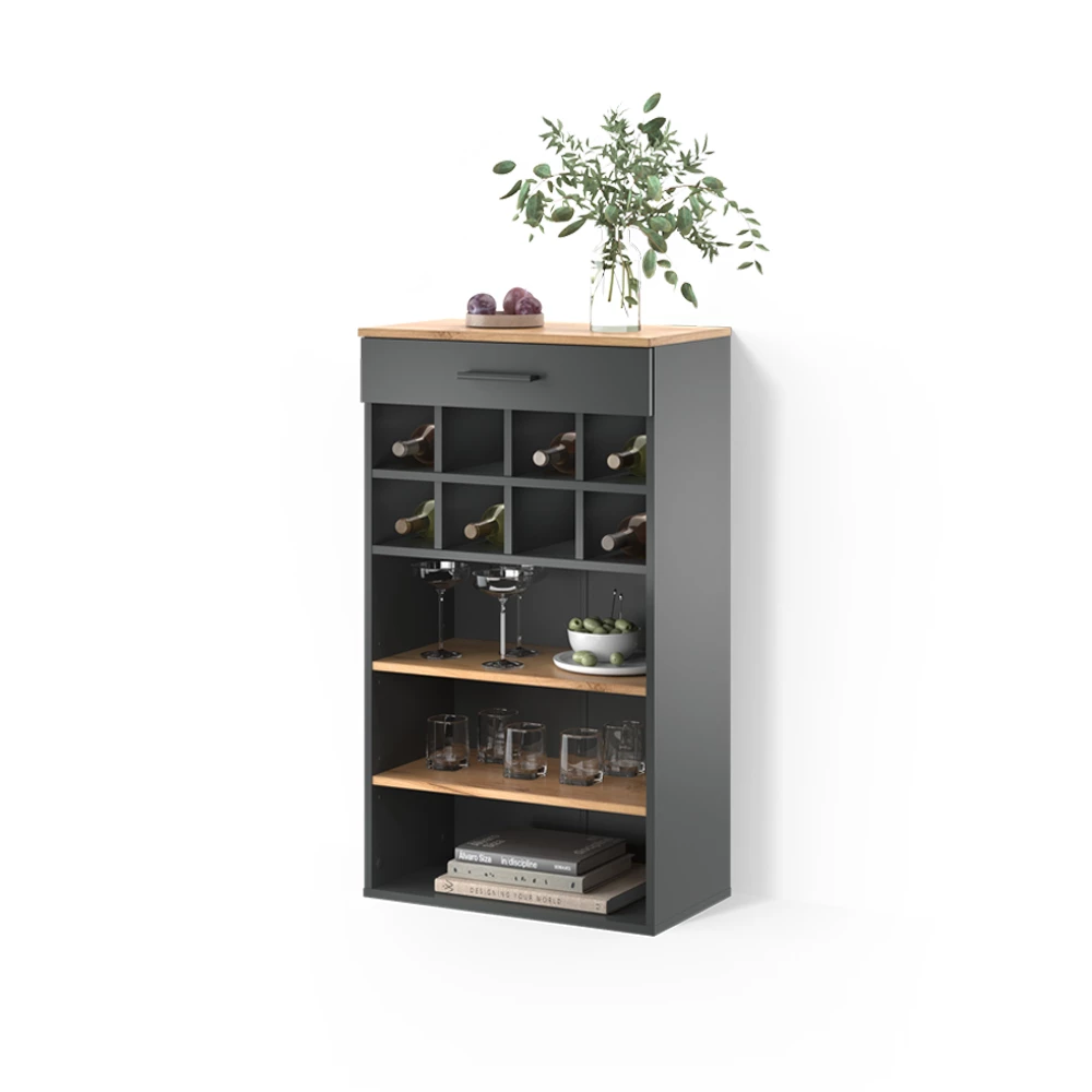 Weinregal Regusa Goldkraft Eiche/Anthrazit 60 x 106 cm livinity®