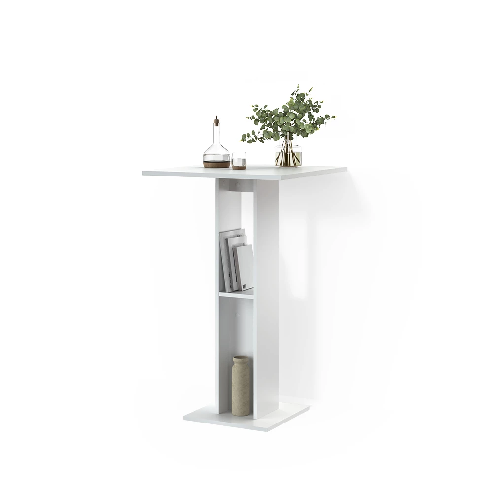 Bartisch in Weiß auf weißem Hintergrund