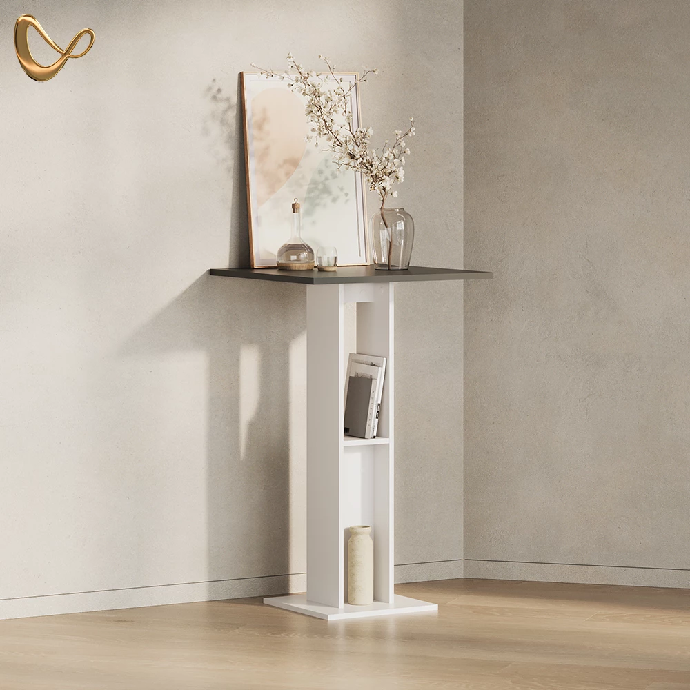 Bartisch Regusa Weiß/Anthrazit 65 x 65 cm livinity®