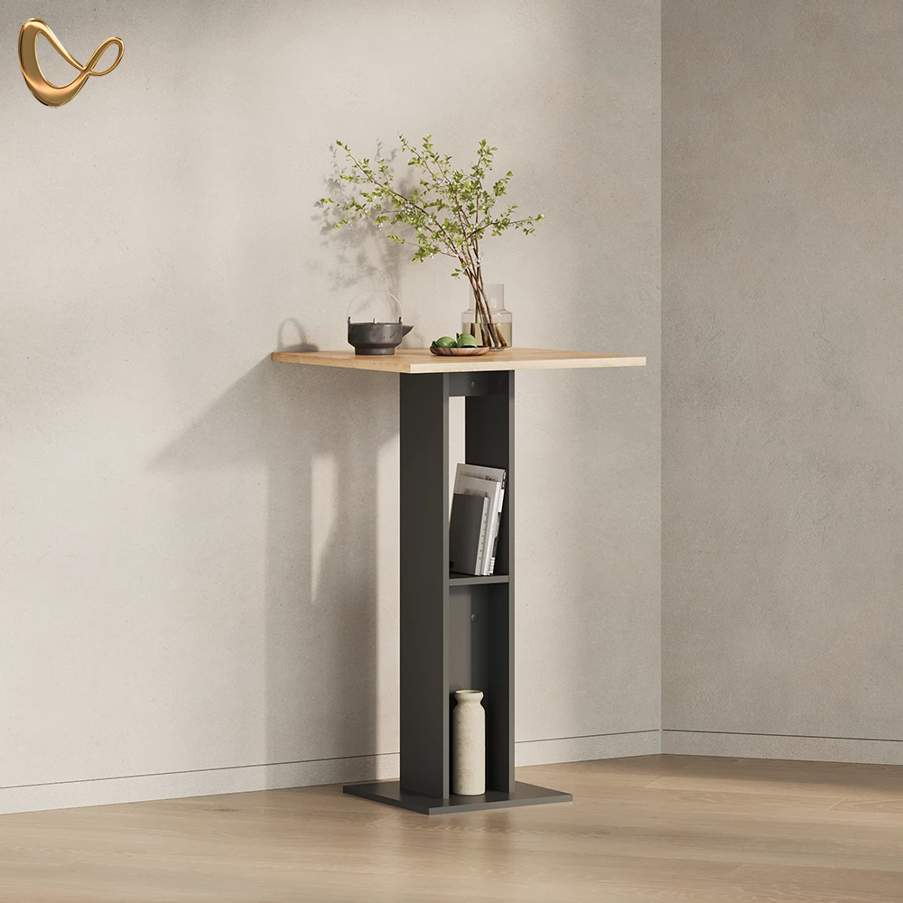 Bartisch Regusa Goldkraft Eiche/Anthrazit 65 x 65 cm livinity®