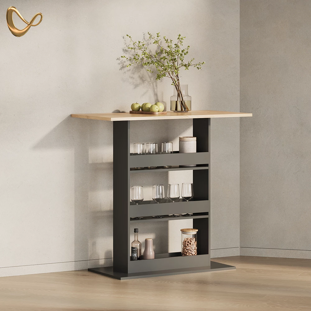 Bartisch Regusa Goldkraft Eiche/Anthrazit 110 x 55 cm livinity®
