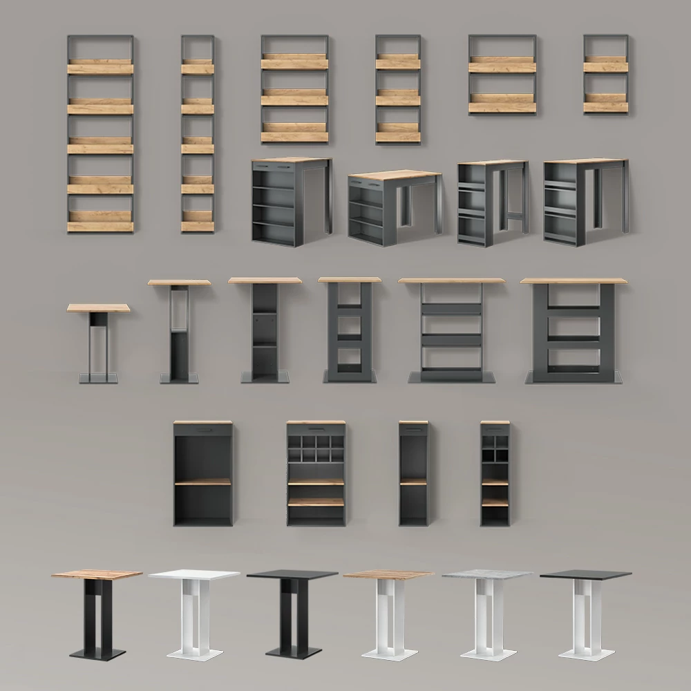 Esstisch  Regusa Weiß/Anthrazit 65 x 78 cm livinity®