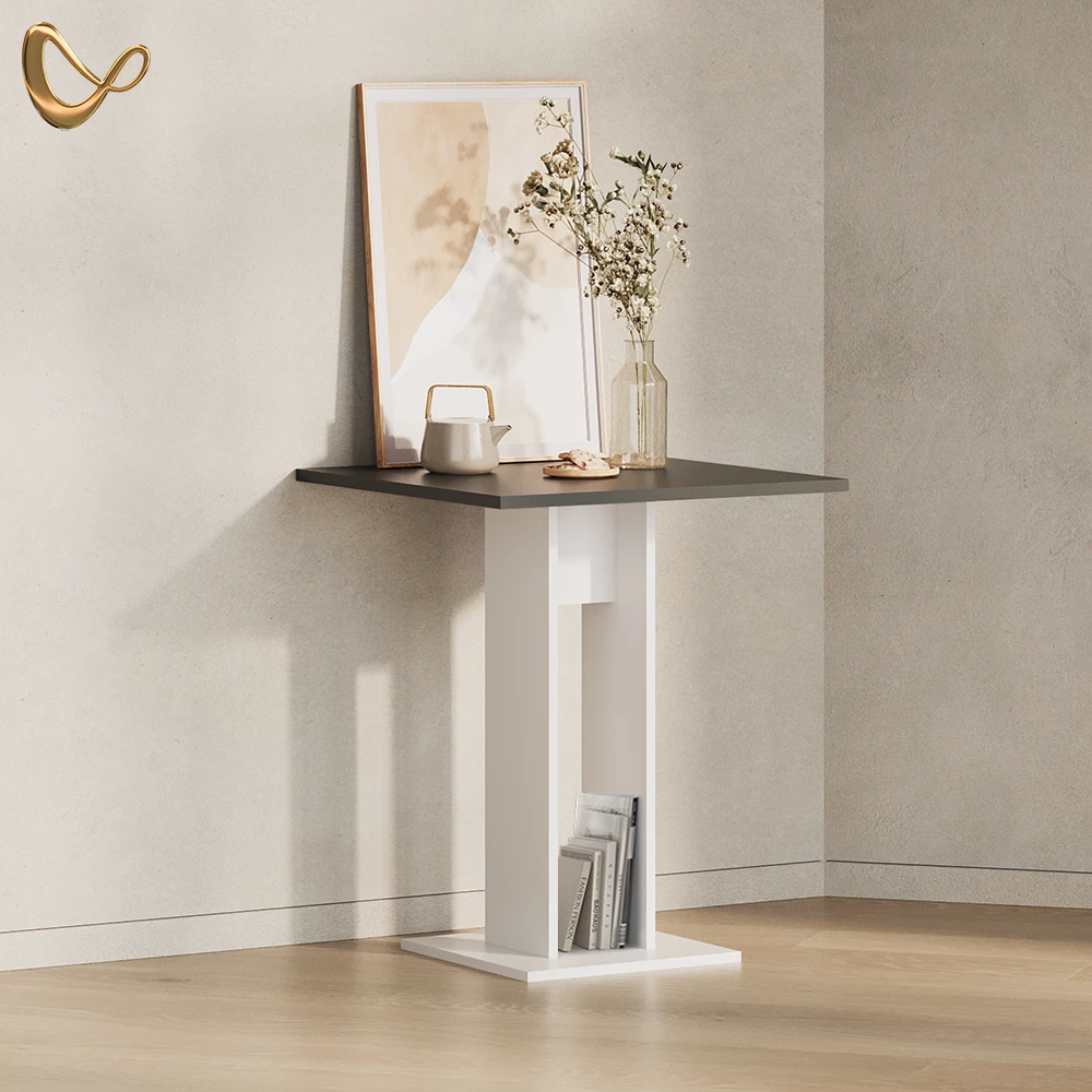 Esstisch  Regusa Weiß/Anthrazit 65 x 78 cm livinity®
